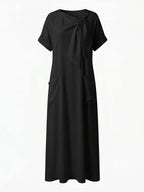 Women’s Bow Neck Pocket Maxi Dress