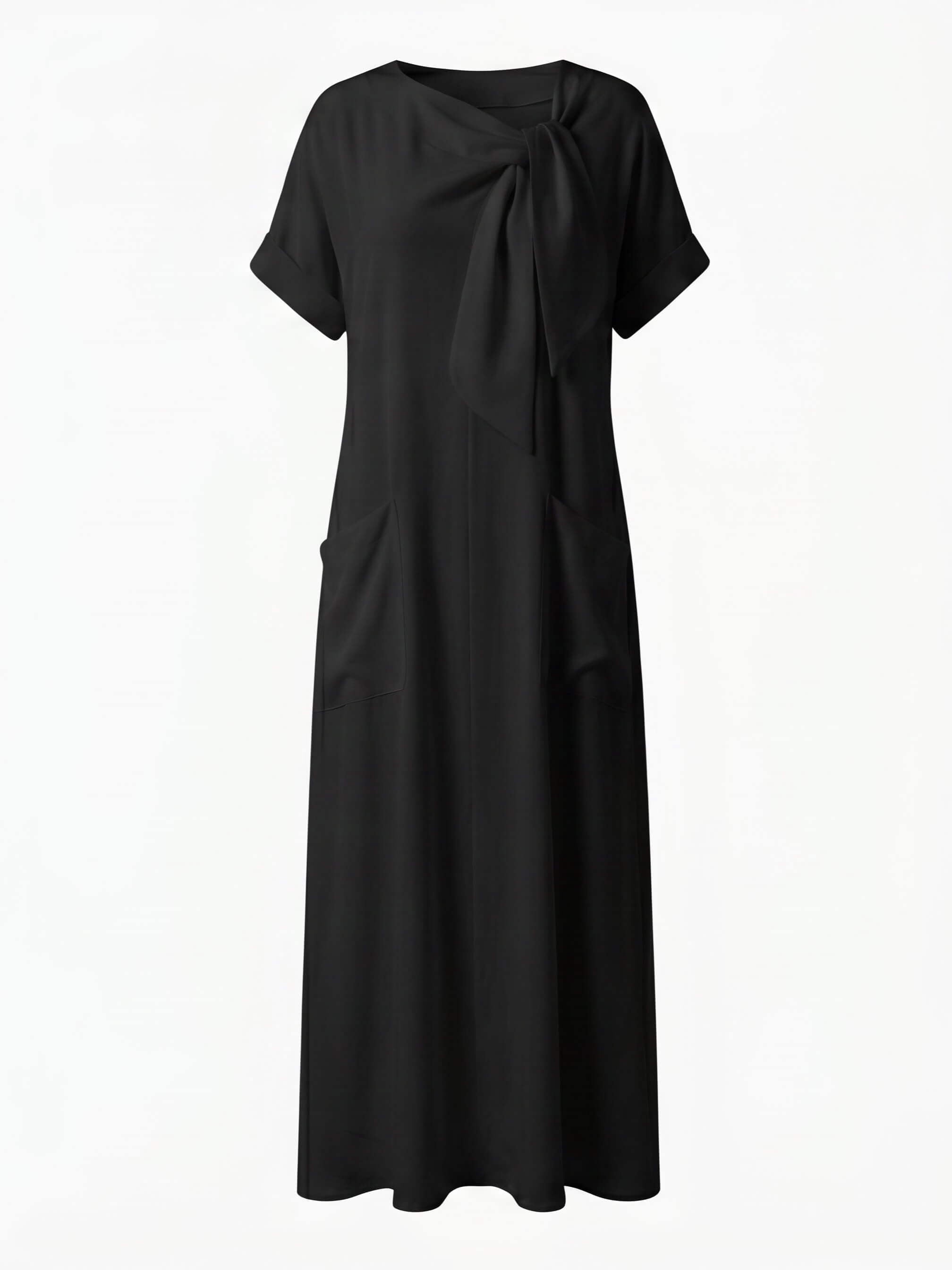Women’s Bow Neck Pocket Maxi Dress