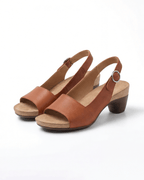 Women’s Block Heel Sandals- Minimal Slingback