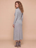 Women’s Ribbed Knit Turtleneck Maxi Dress