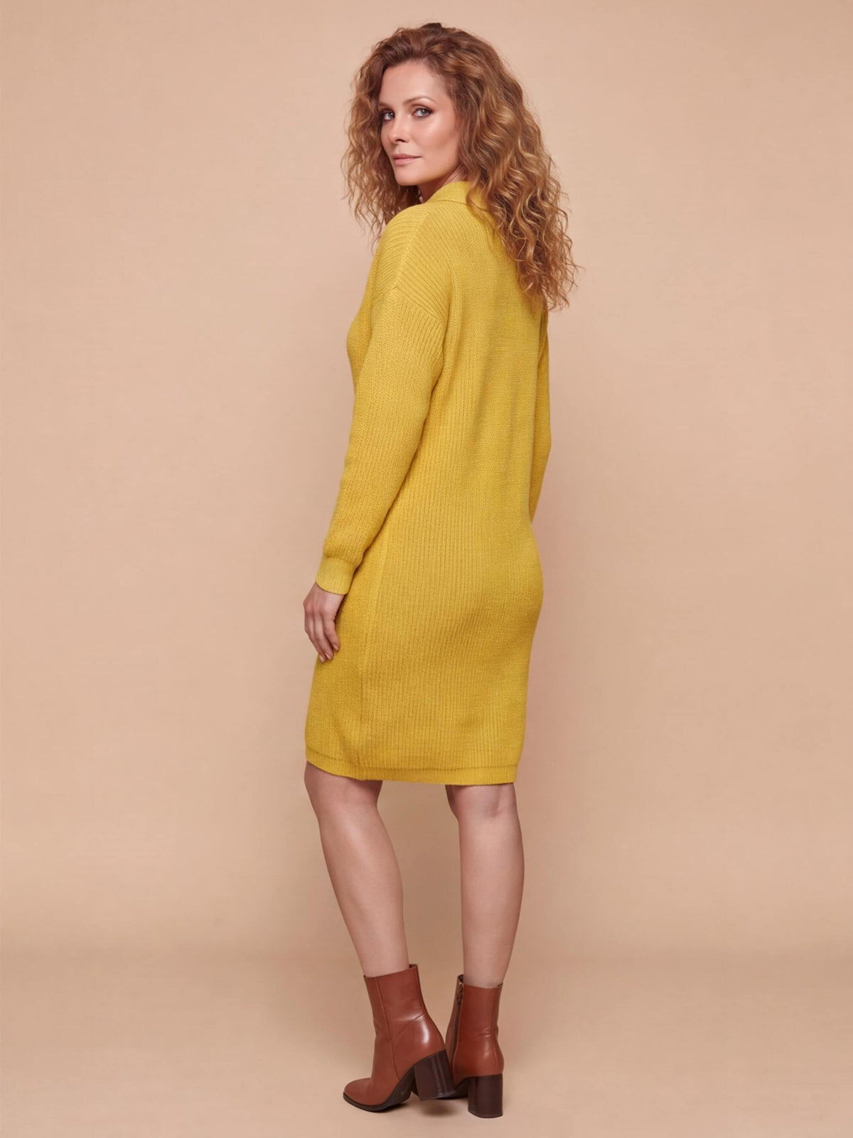 Women’s Button-Neck Knit Sweater Dress