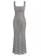 Women’s Embellished Square-Neck Evening Gown