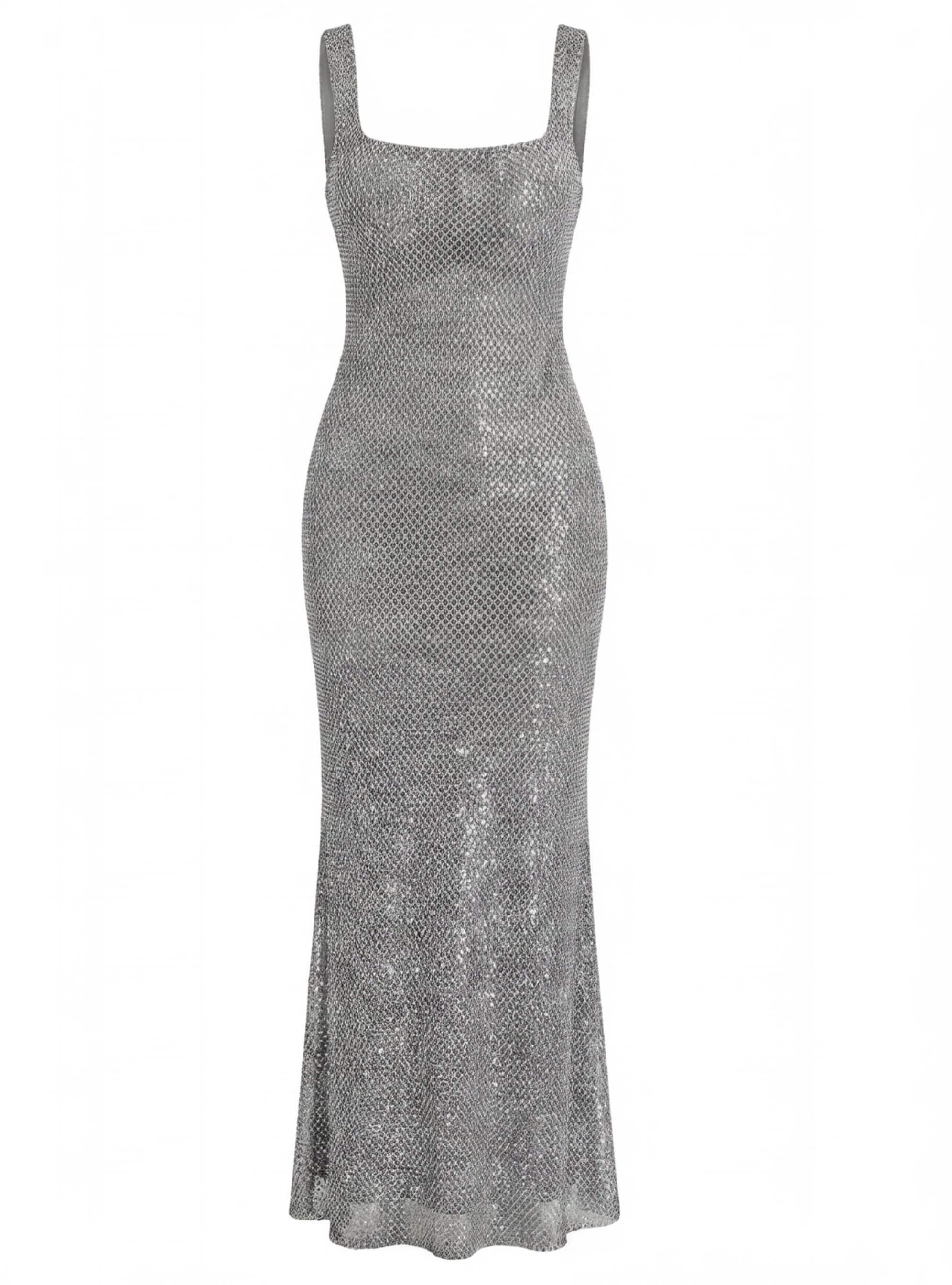 Women’s Embellished Square-Neck Evening Gown
