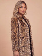 Women’s Leopard Print Faux Fur Coat