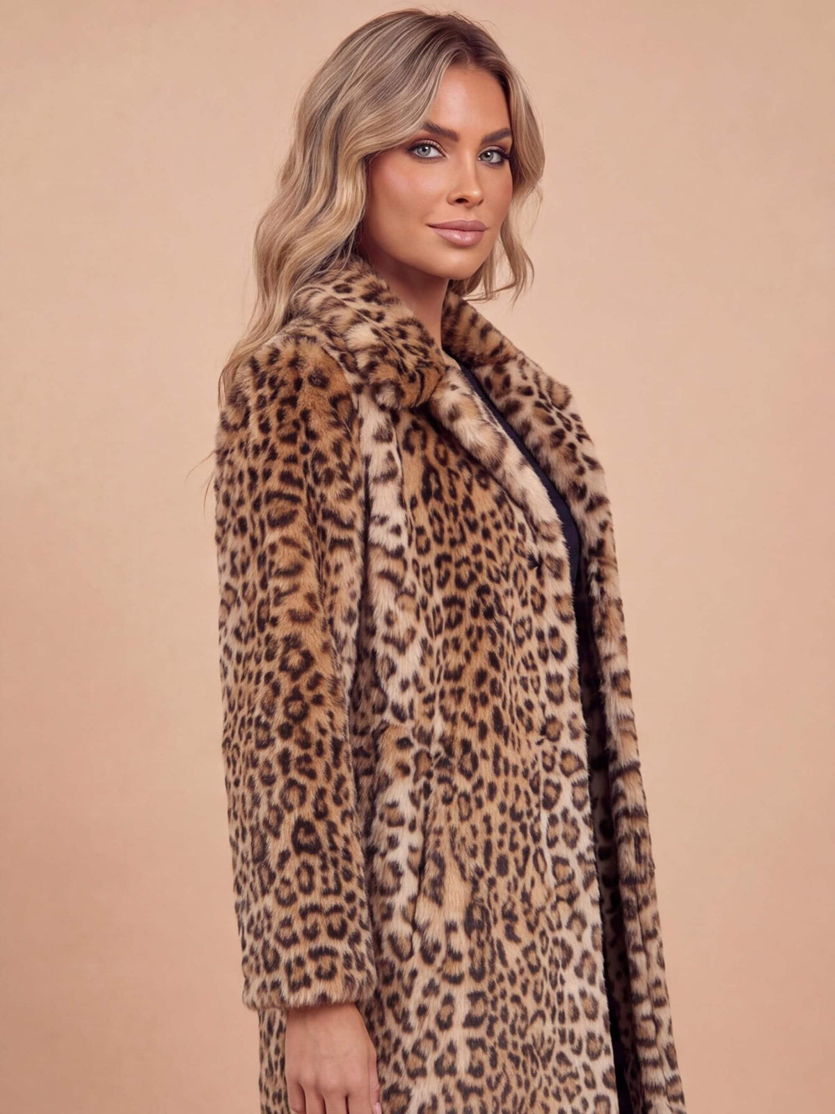 Women’s Leopard Print Faux Fur Coat