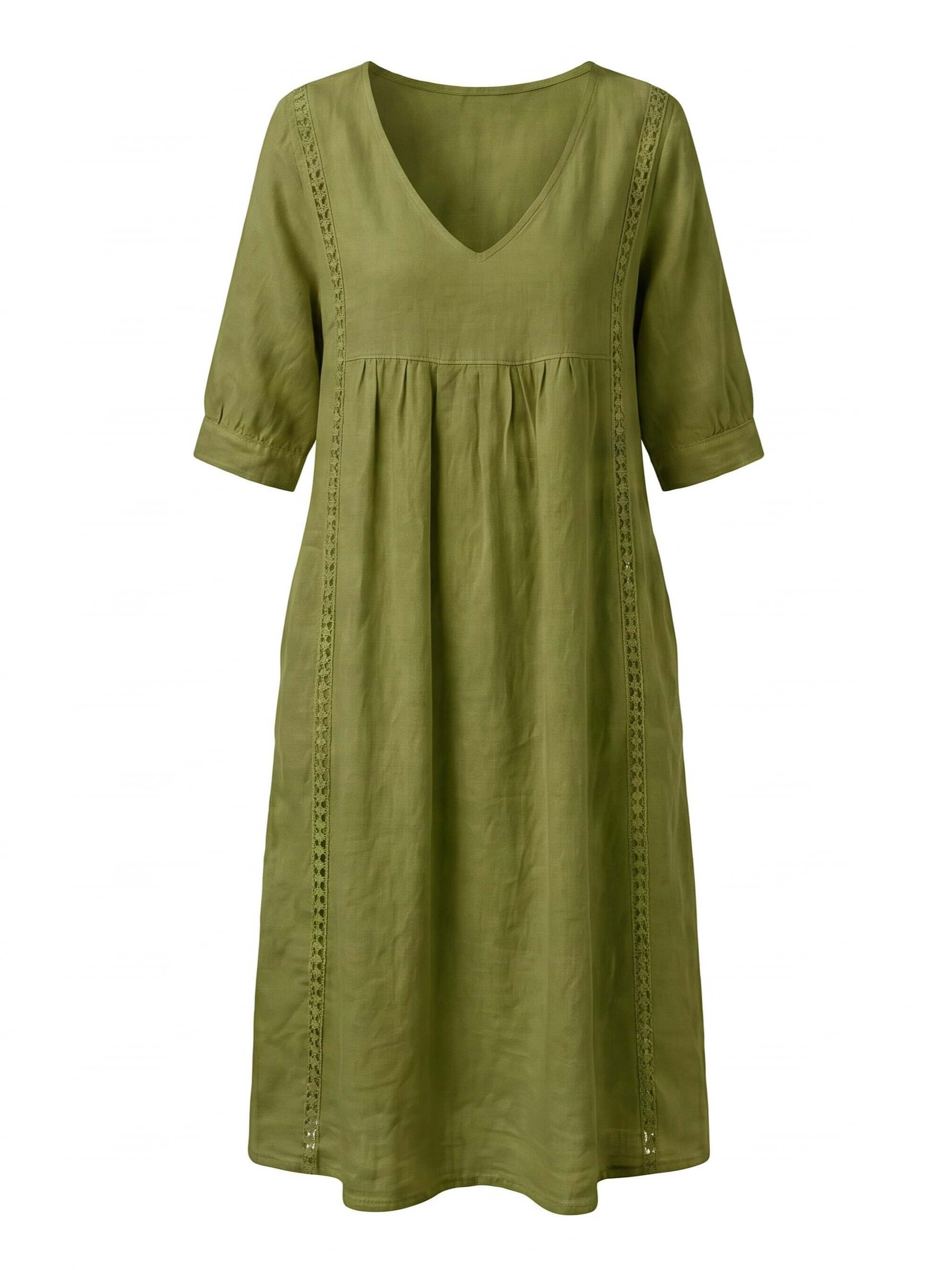 Women’s V-Neck Pocket Midi Dress