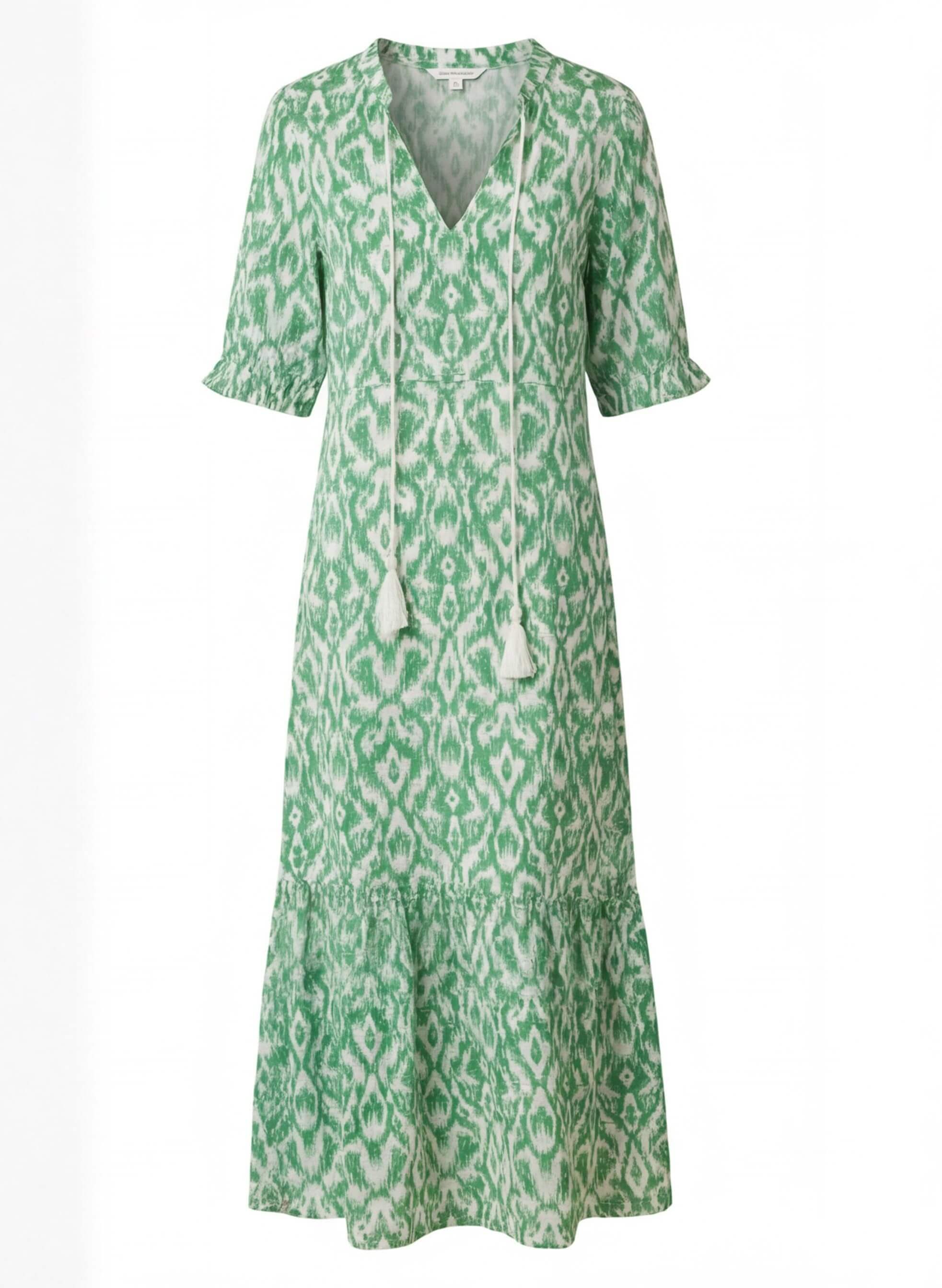 Women’s Dress – Boho Maxi Dress with Tassel Detail