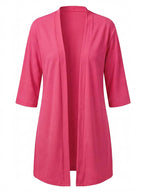 Women’s Stretch Knit Cardigan – Three-Quarter Sleeves & Elegant Everyday Comfort