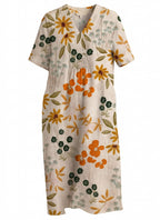 Women’s Floral Summer Dress – Lightweight Loose-Fit Midi