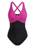 Women’s Wrap Front Contrast One-Piece Swimsuit