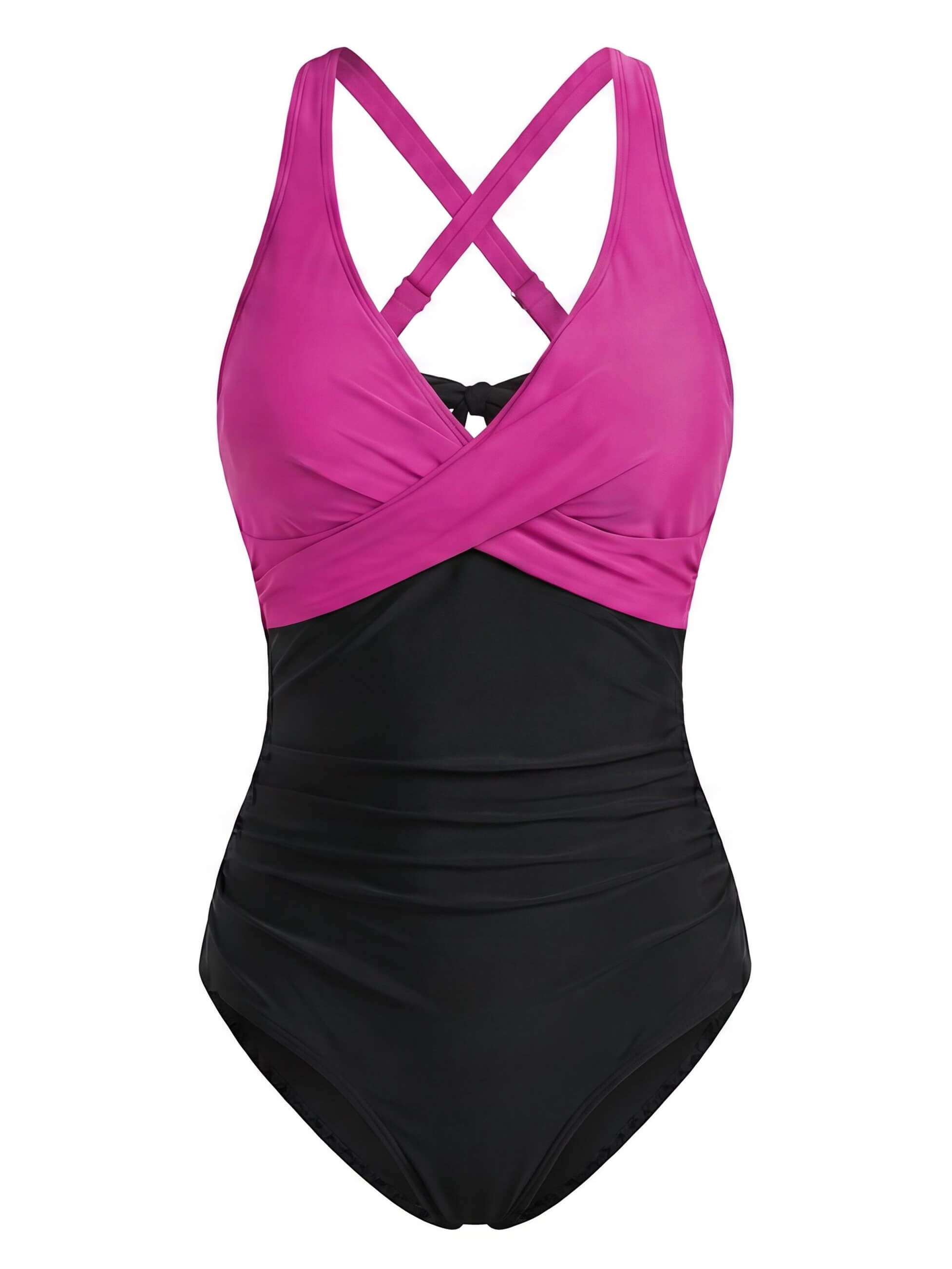 Women’s Wrap Front Contrast One-Piece Swimsuit
