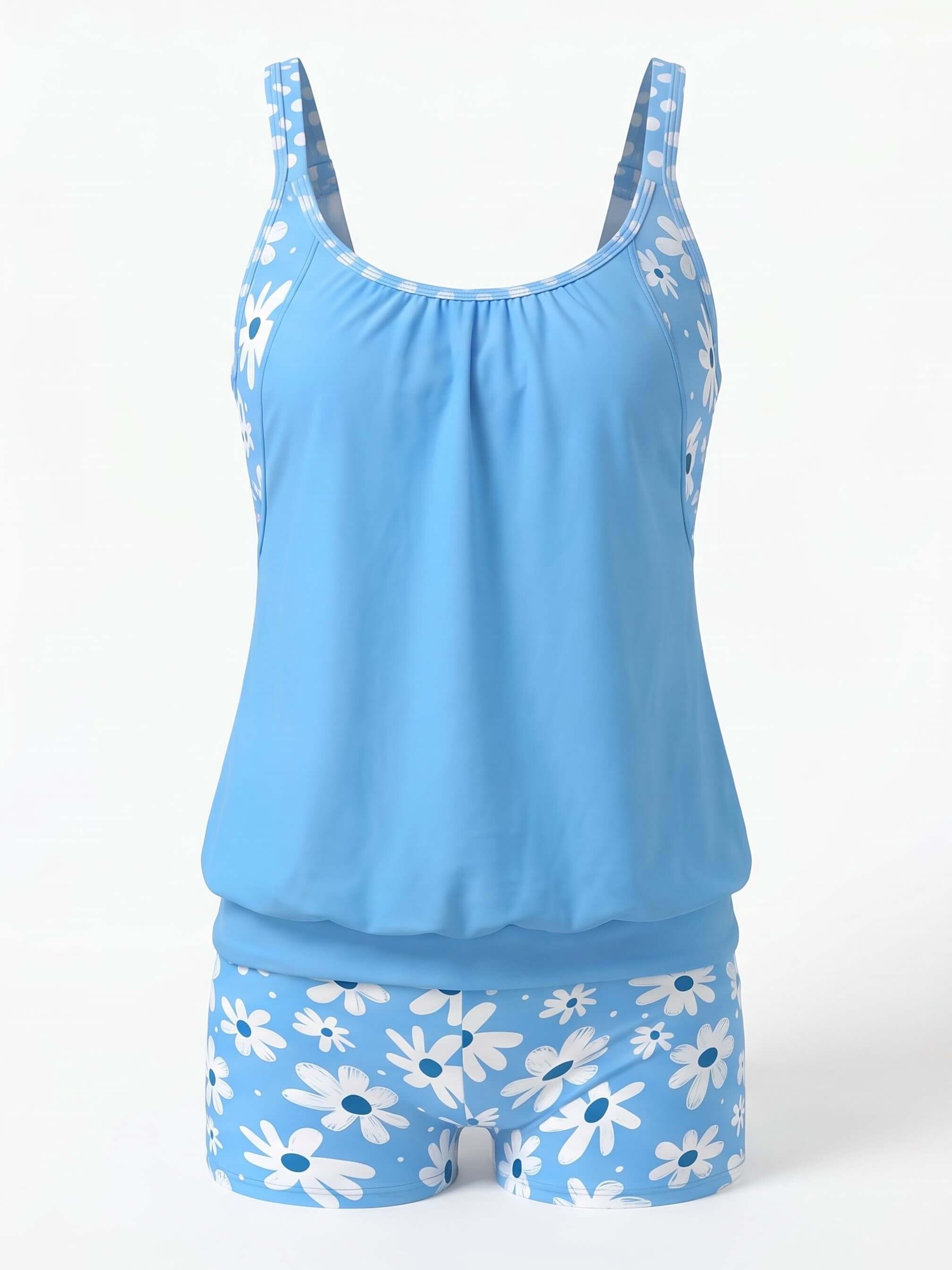 Women’s Floral Tankini Boyshort Bikini Set