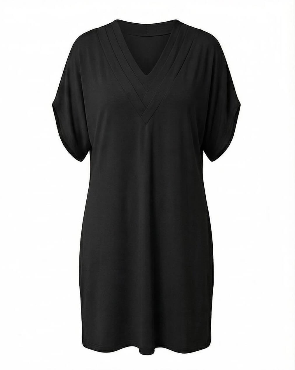 Women’s Elegant V-Neck Tummy-Hiding Dress
