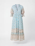Women’s Dress – Boho Maxi Dress with Tassel Detail