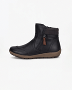 Women’s Ankle Boots- Knit-Cuff Side-Zip