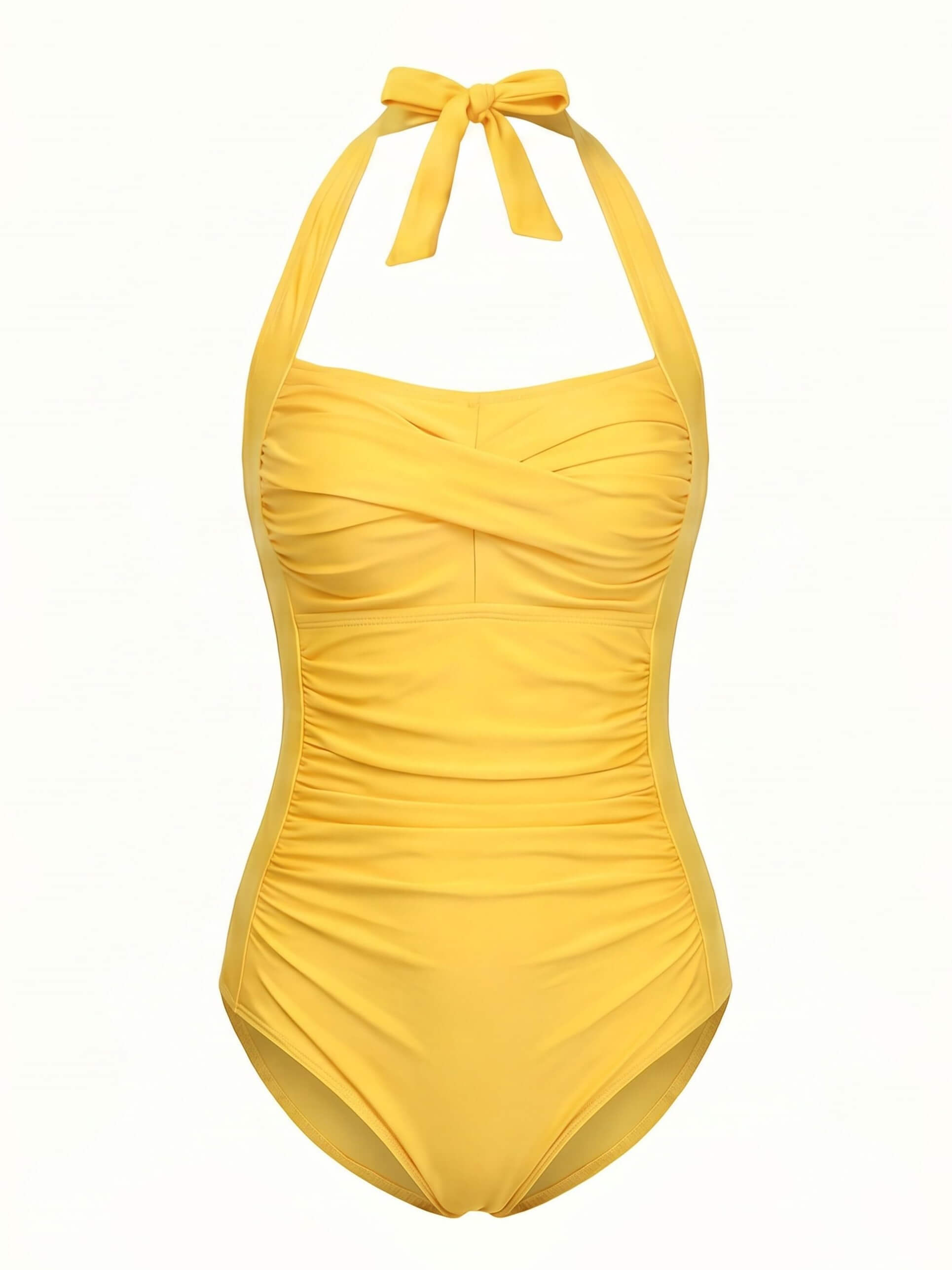 Women’s Halter Ruched One-Piece Swimsuit