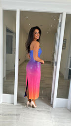 Sienna Sequin Strapless Dress – Rainbow