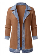 Women’s Denim Trim Button-Up Cardigan