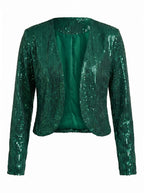 Women’s Glitter Sequin Cardigan Jacket – Cropped Fit & Evening Sparkle