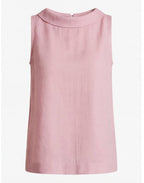 Women’s Elegant Sleeveless Top with Roll Collar