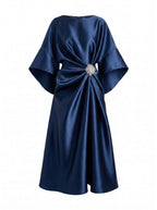 Women’s Draped Embellished Midi Evening Dress