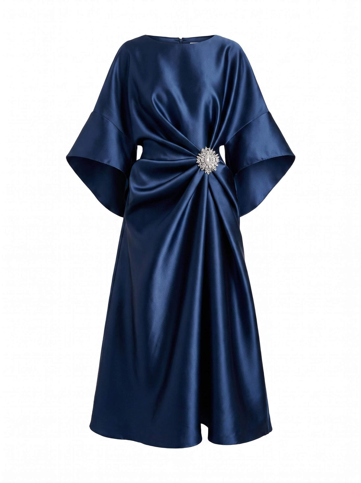 Women’s Draped Embellished Midi Evening Dress