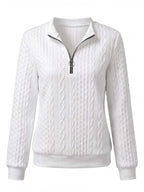 Women’s Textured Cable-Knit Half-Zip Sweatshirt