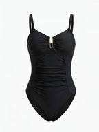 Women’s Ruched Keyhole One-Piece Swimsuit