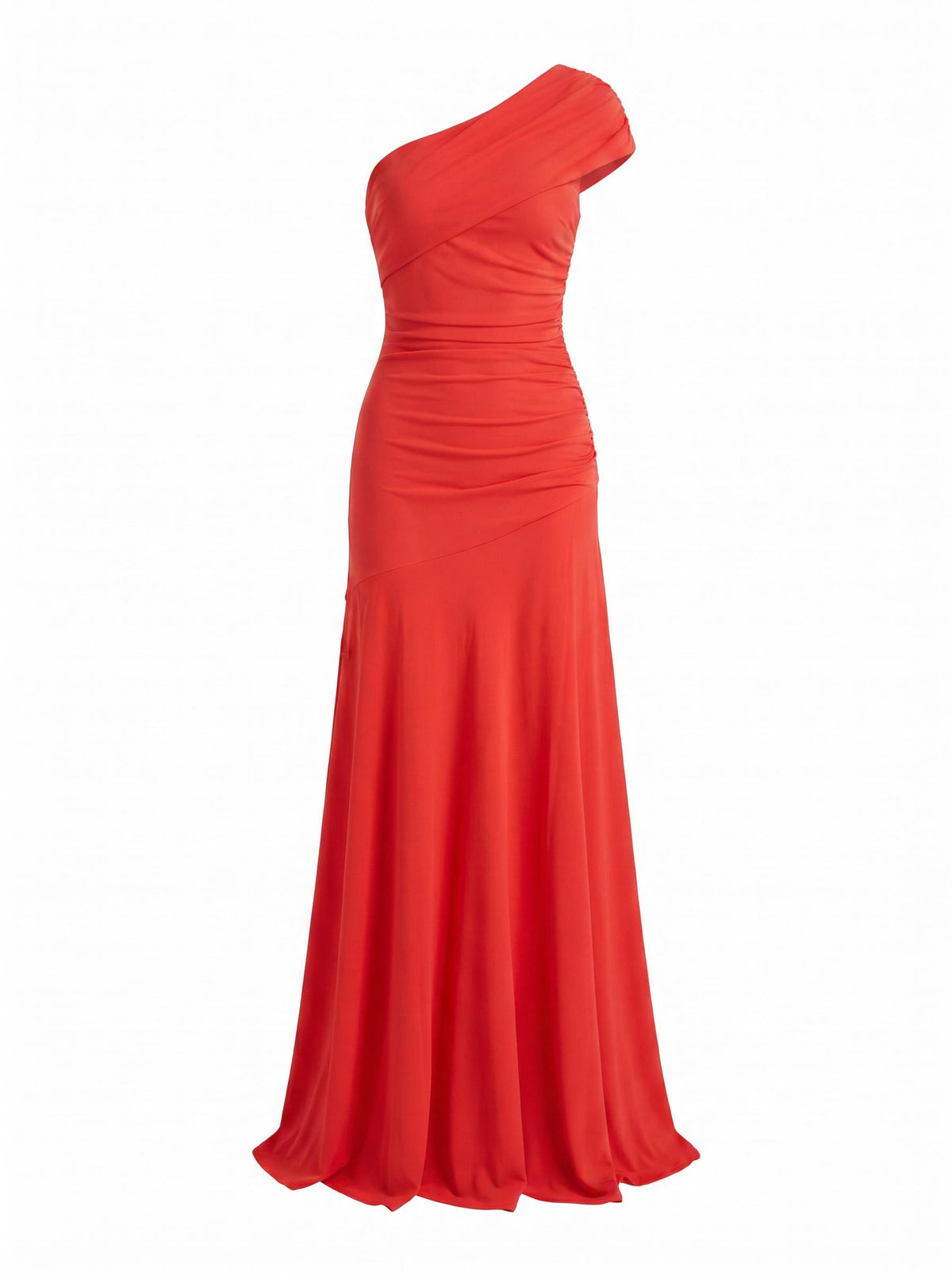 Women’s One-Shoulder Draped Maxi Evening Dress