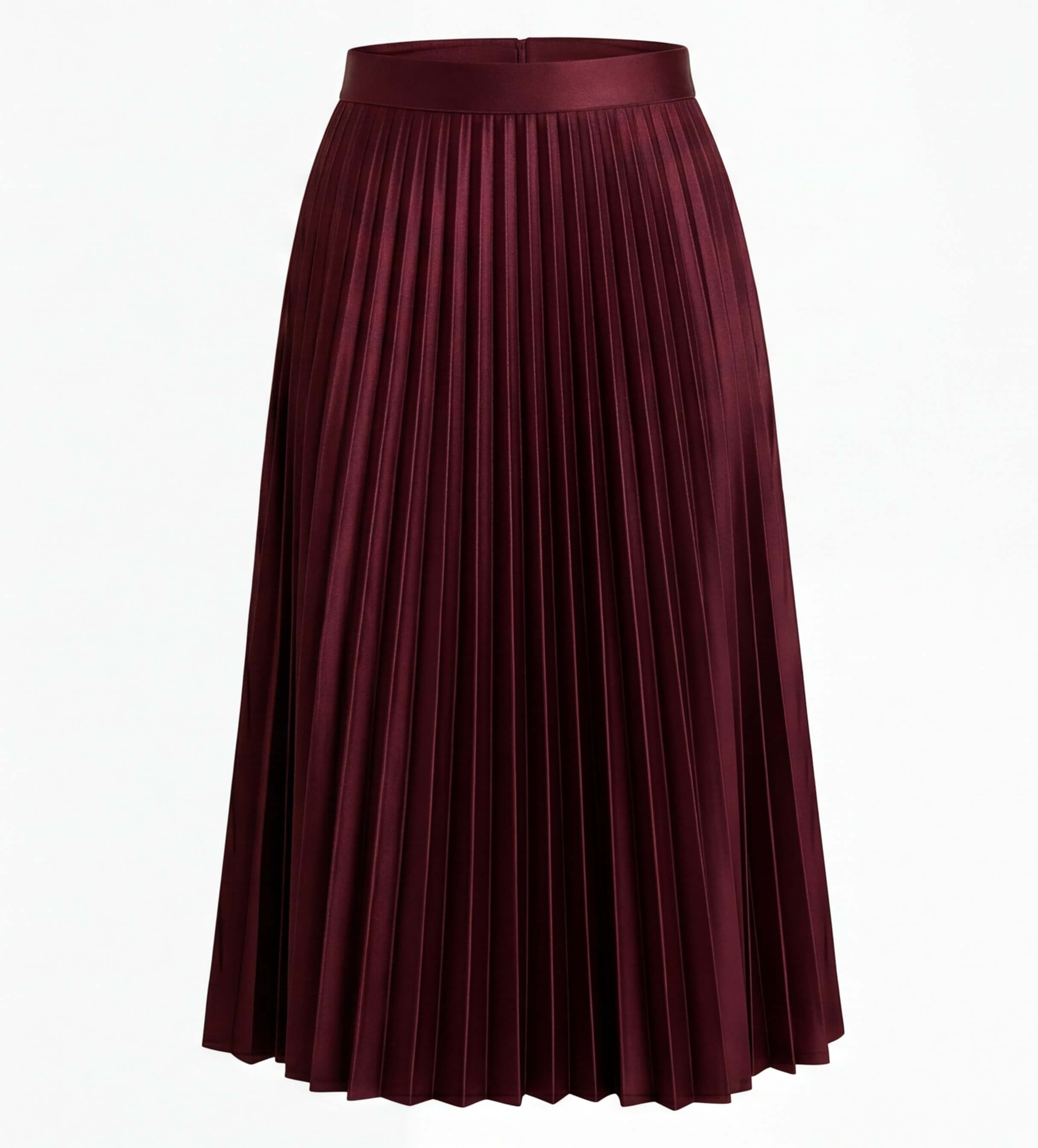 Women’s Pleated Satin Midi Skirt