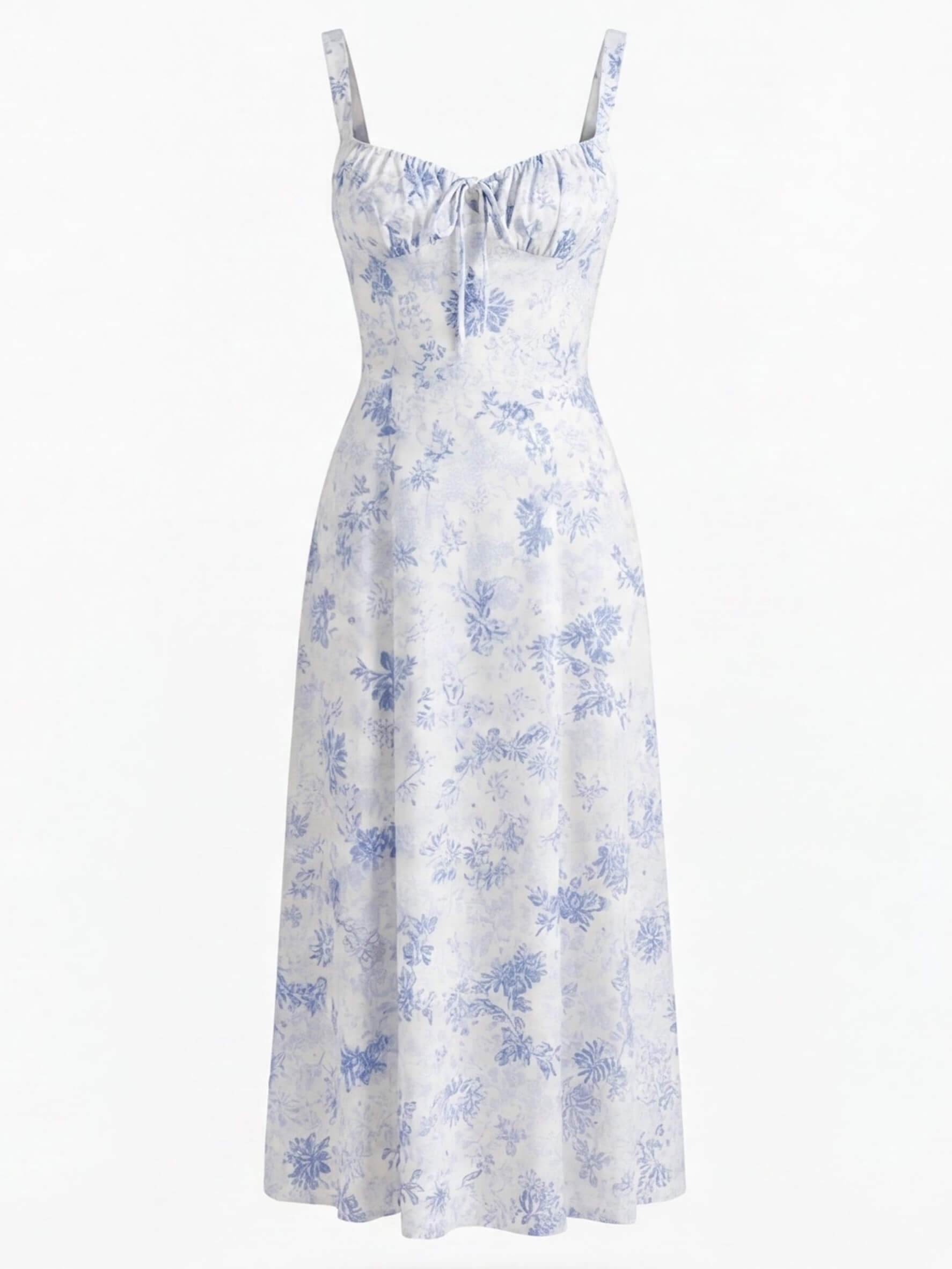 Elegant Floral Corset Midi Dress – Feminine & Flattering