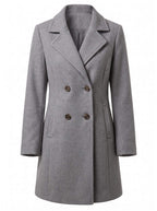 Women’s Double-Breasted Longline Coat with Wide Lapels