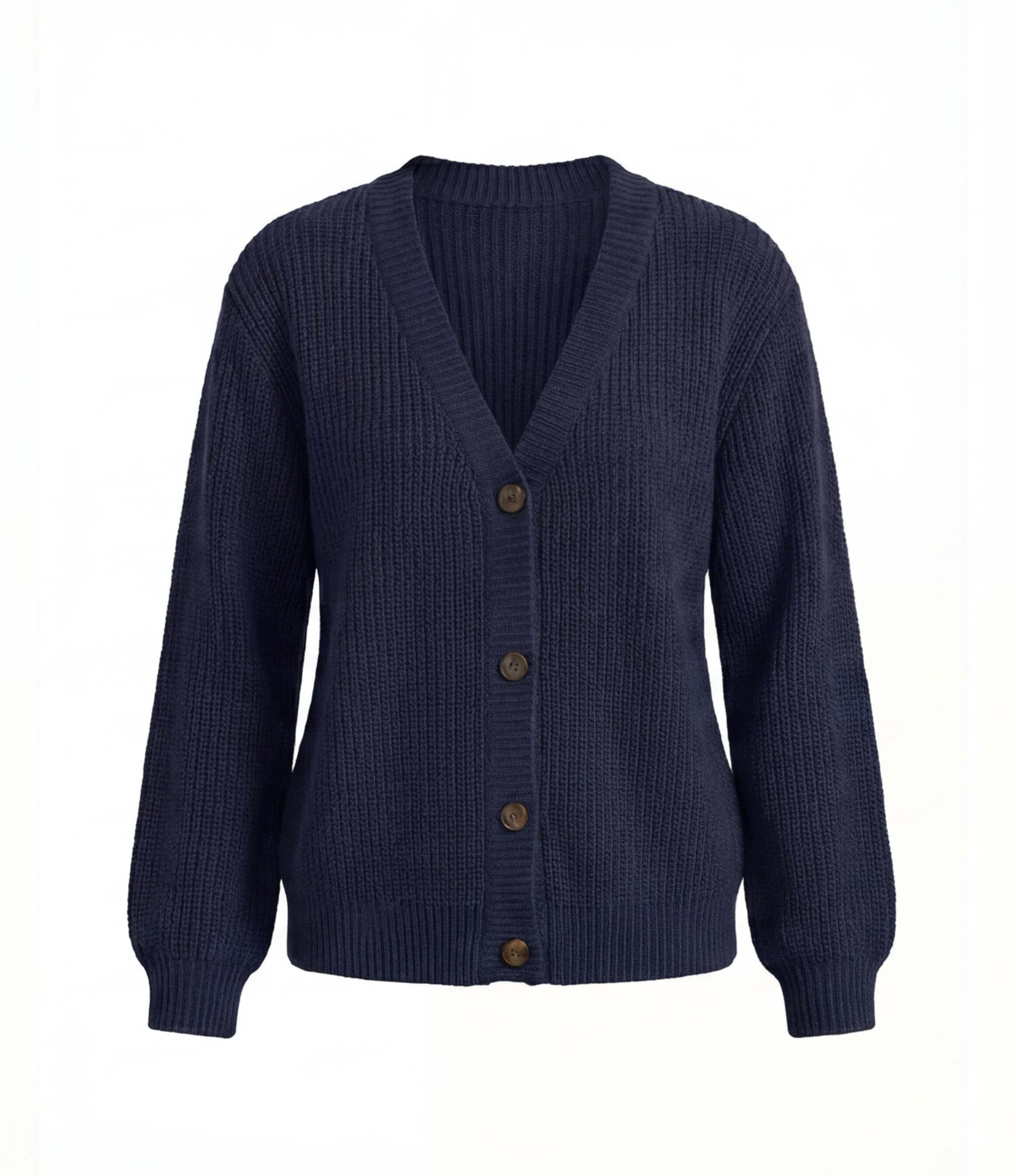Women’s Elegant Knit Cardigan – Soft V-Neck & Mid-Stretch Comfort