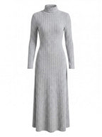 Women’s Ribbed Knit Turtleneck Maxi Dress
