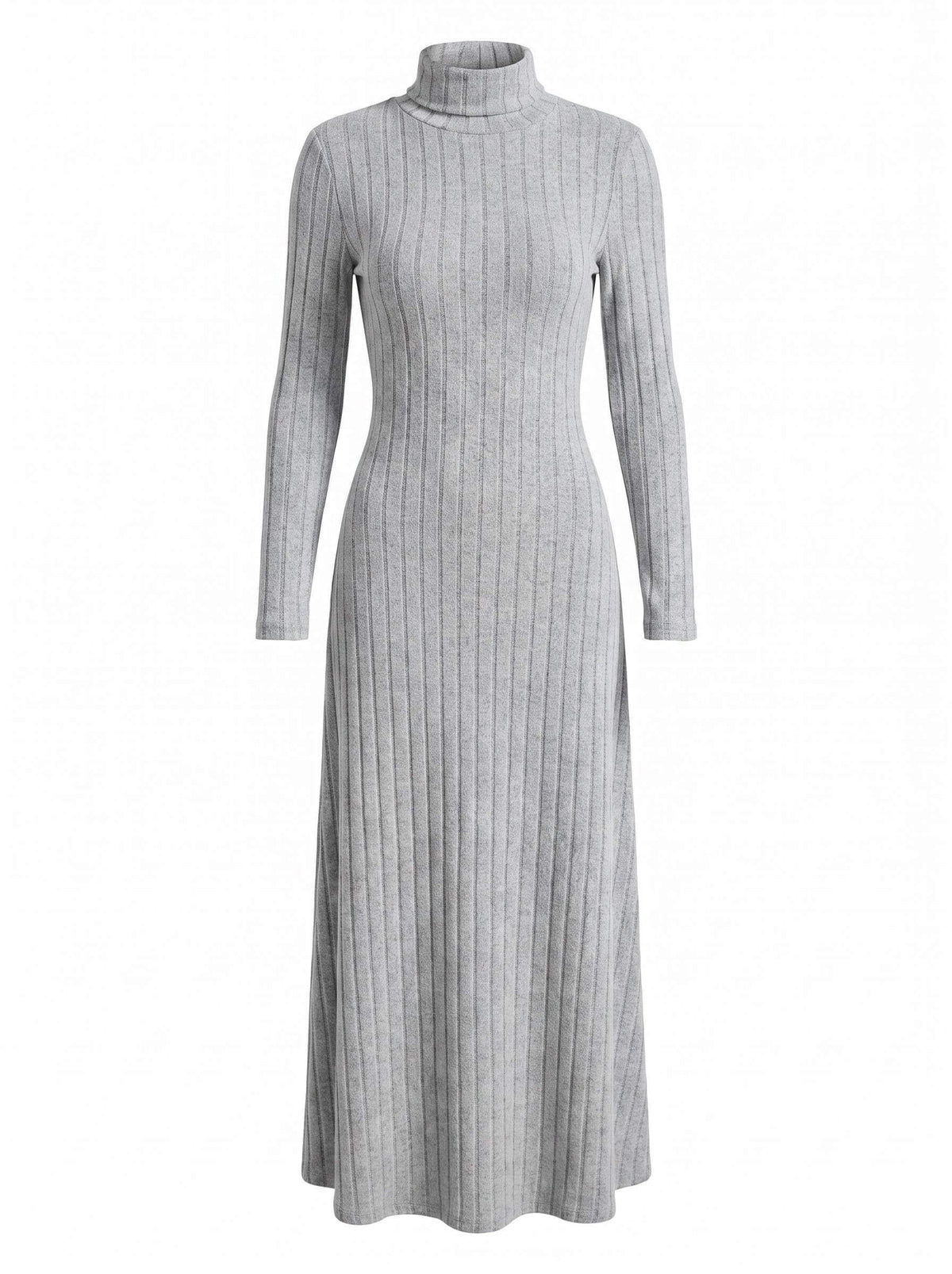 Women’s Ribbed Knit Turtleneck Maxi Dress