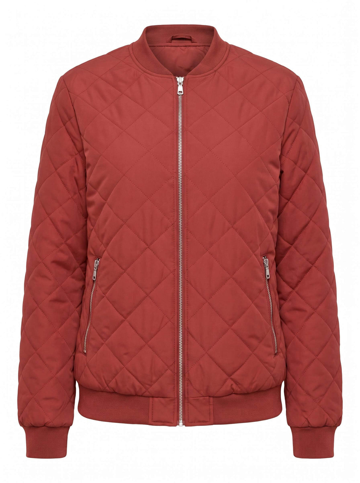Women’s Quilted Bomber Jacket with Zip Front