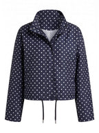 Women’s Polka Dot Drawstring Jacket with High Collar