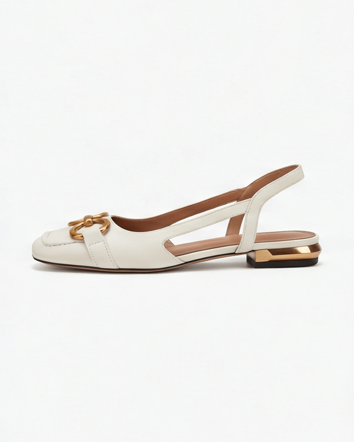 Women’s Gold Chain Detail Slingback Flats