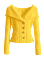 Women’s Ribbed Knit Button-Up Cardigan