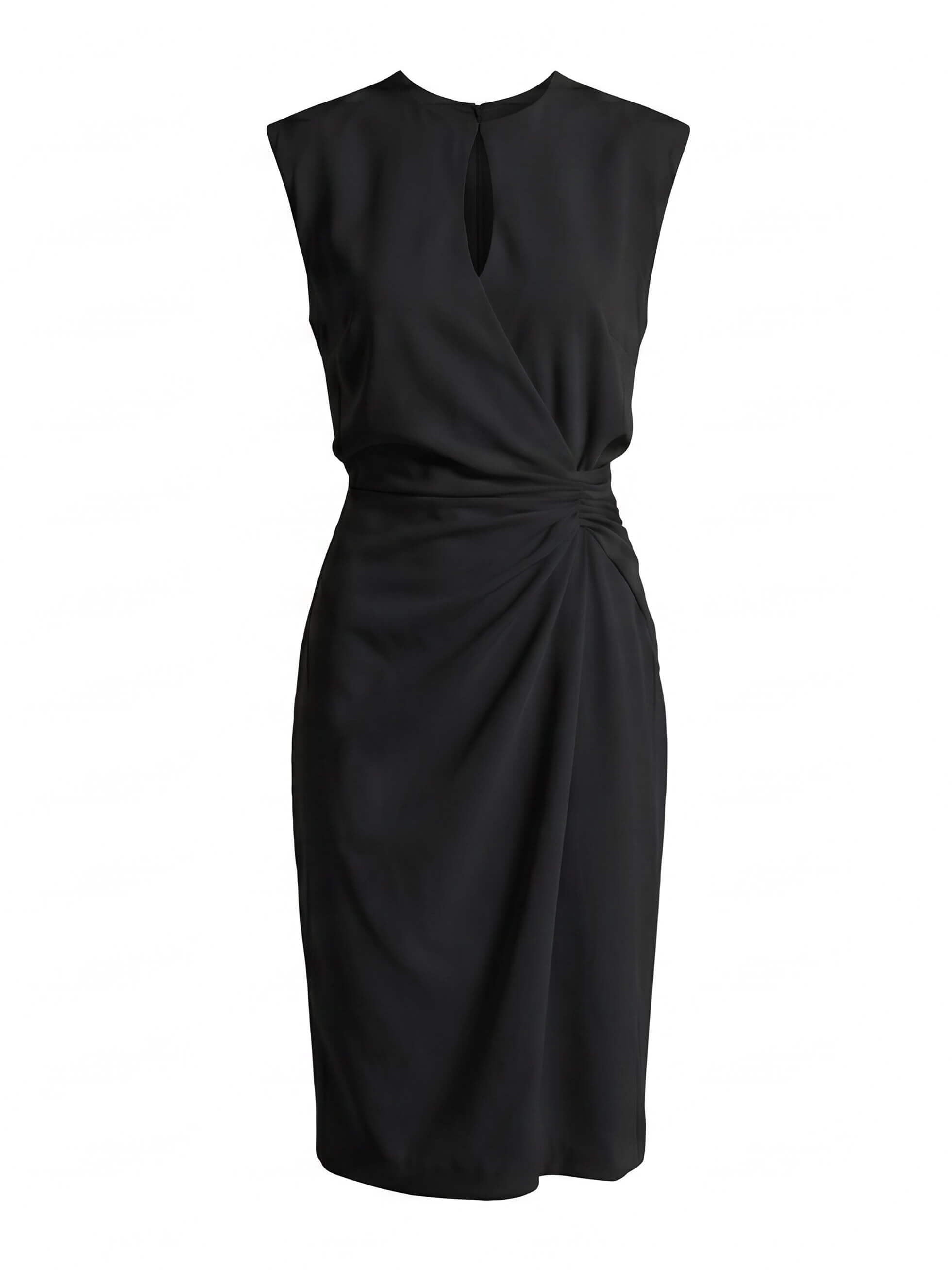 Women’s Sleeveless Keyhole Ruched Midi Dress