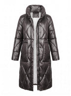 Women’s Long Quilted Puffer Coat with High Collar
