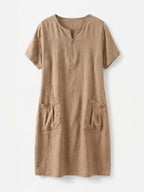 Women’s Zip Neck Pocket Mini Dress
