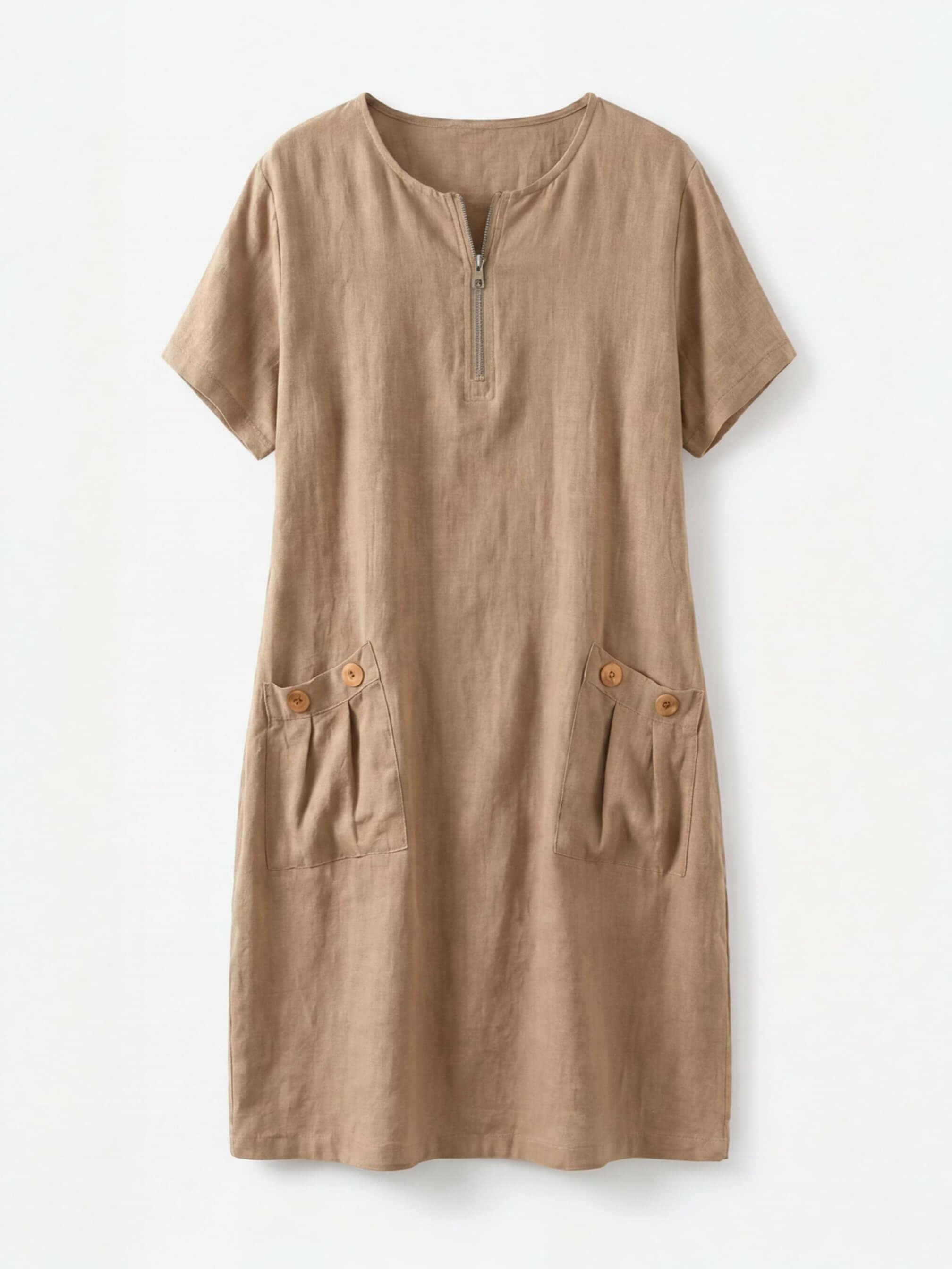 Women’s Zip Neck Pocket Mini Dress