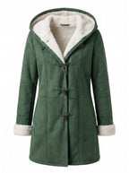 Women’s Hooded Toggle-Front Faux Shearling Coat