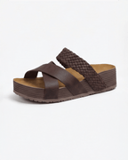 Women’s Platform Slide Sandals- Braided Strap