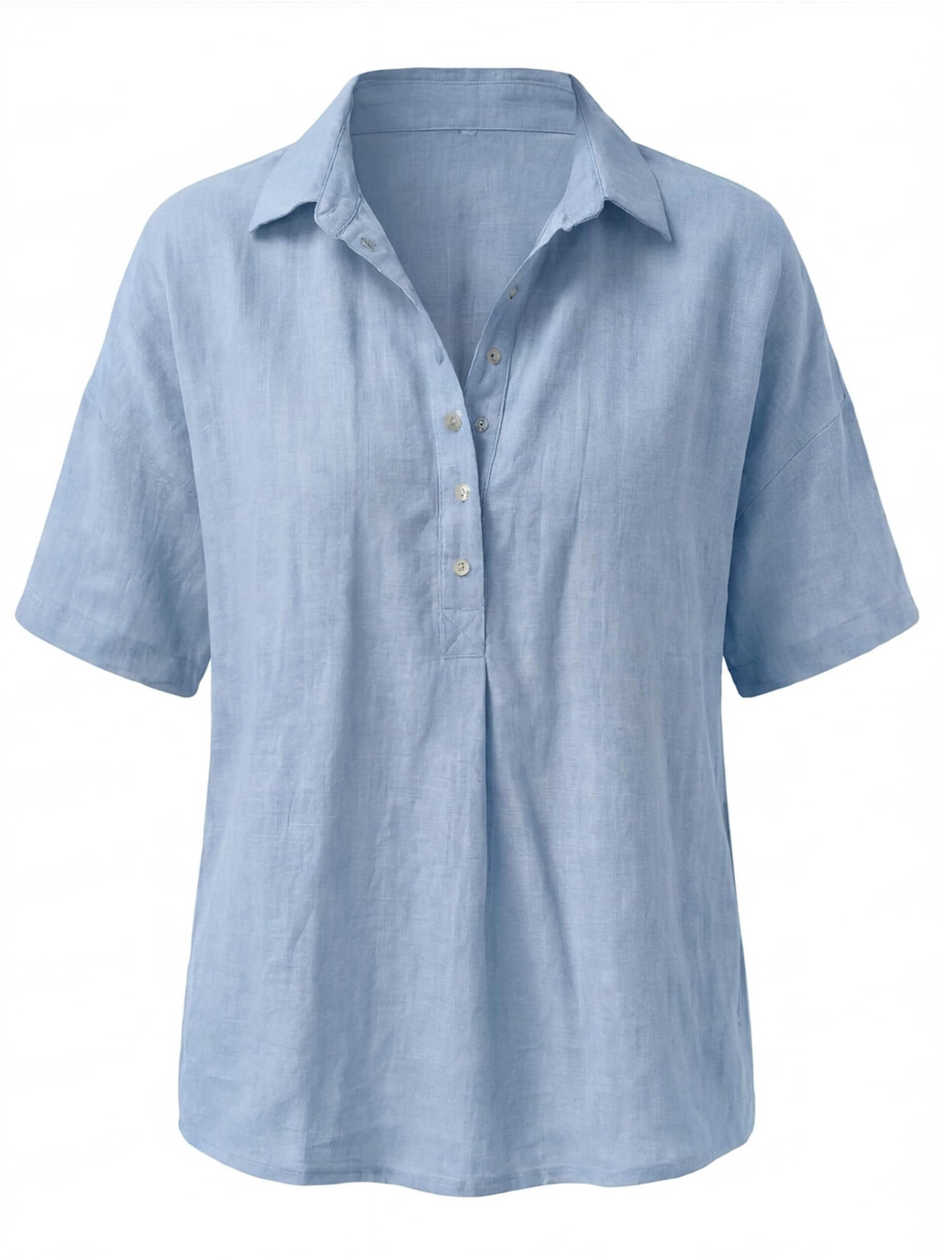Women’s Collared Button Detail Short Sleeve Shirt
