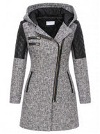 Women’s Textured Hooded Zip-Up Coat