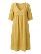 Women’s V-Neck Pocket Midi Dress