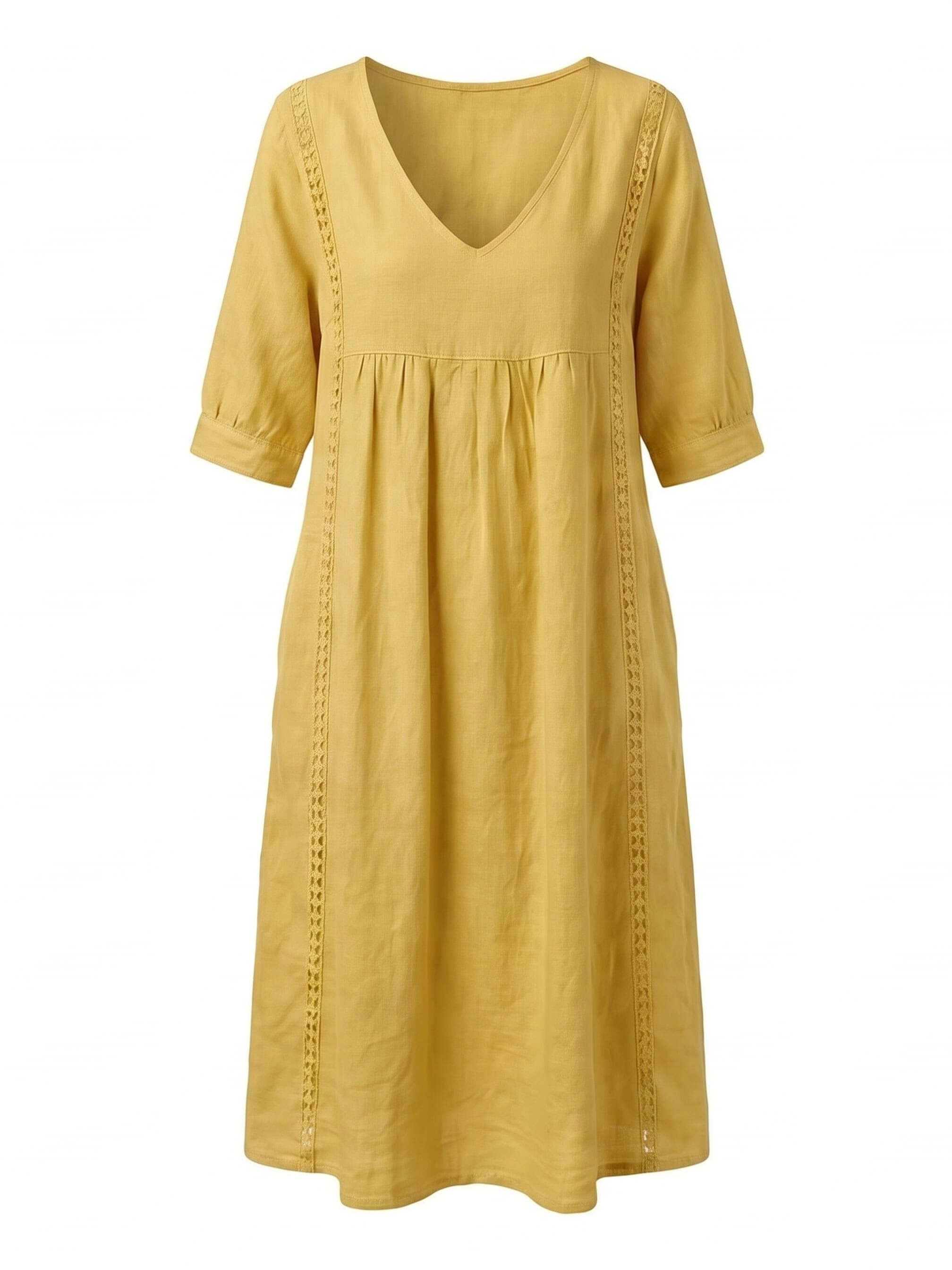 Women’s V-Neck Pocket Midi Dress