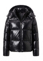 Women’s Hooded Quilted Puffer Jacket with Zip Front